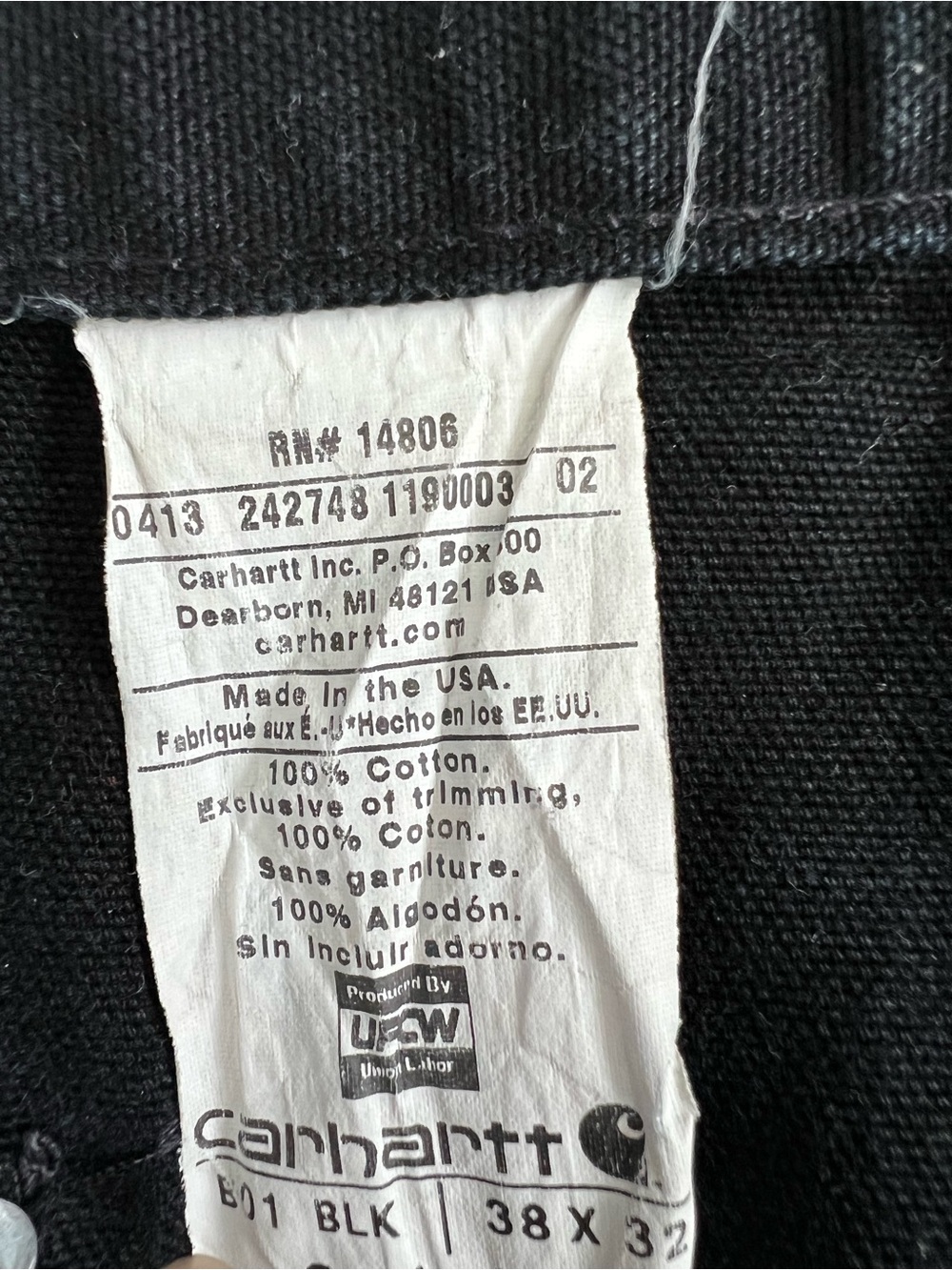 Carhartt Men’s Black Carpenter Pants - Picture 6 of 6